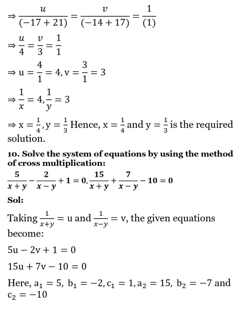 RS Aggarwal Class 10 Math Solutions Chapter 3 - Linear Equations in Two Variables 149 RS Aggarwal Class 10 Math Solutions Linear Equations in Two Variables (Ex 3A) Exercise 3.C 010