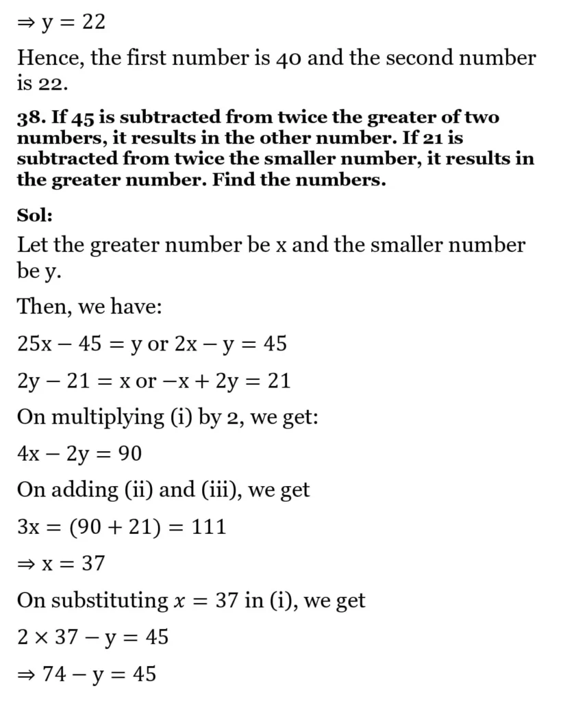 RS Aggarwal Class 10 Math Solutions Chapter 3 - Linear Equations in Two Variables 204 RS Aggarwal Class 10 Math Solutions Linear Equations in Two Variables (Ex 3A) Exercise 3.E 006