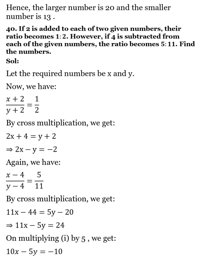 RS Aggarwal Class 10 Math Solutions Chapter 3 - Linear Equations in Two Variables 206 RS Aggarwal Class 10 Math Solutions Linear Equations in Two Variables (Ex 3A) Exercise 3.E 008
