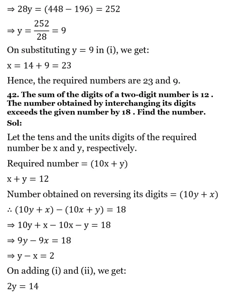 RS Aggarwal Class 10 Math Solutions Chapter 3 - Linear Equations in Two Variables 208 RS Aggarwal Class 10 Math Solutions Linear Equations in Two Variables (Ex 3A) Exercise 3.E 010