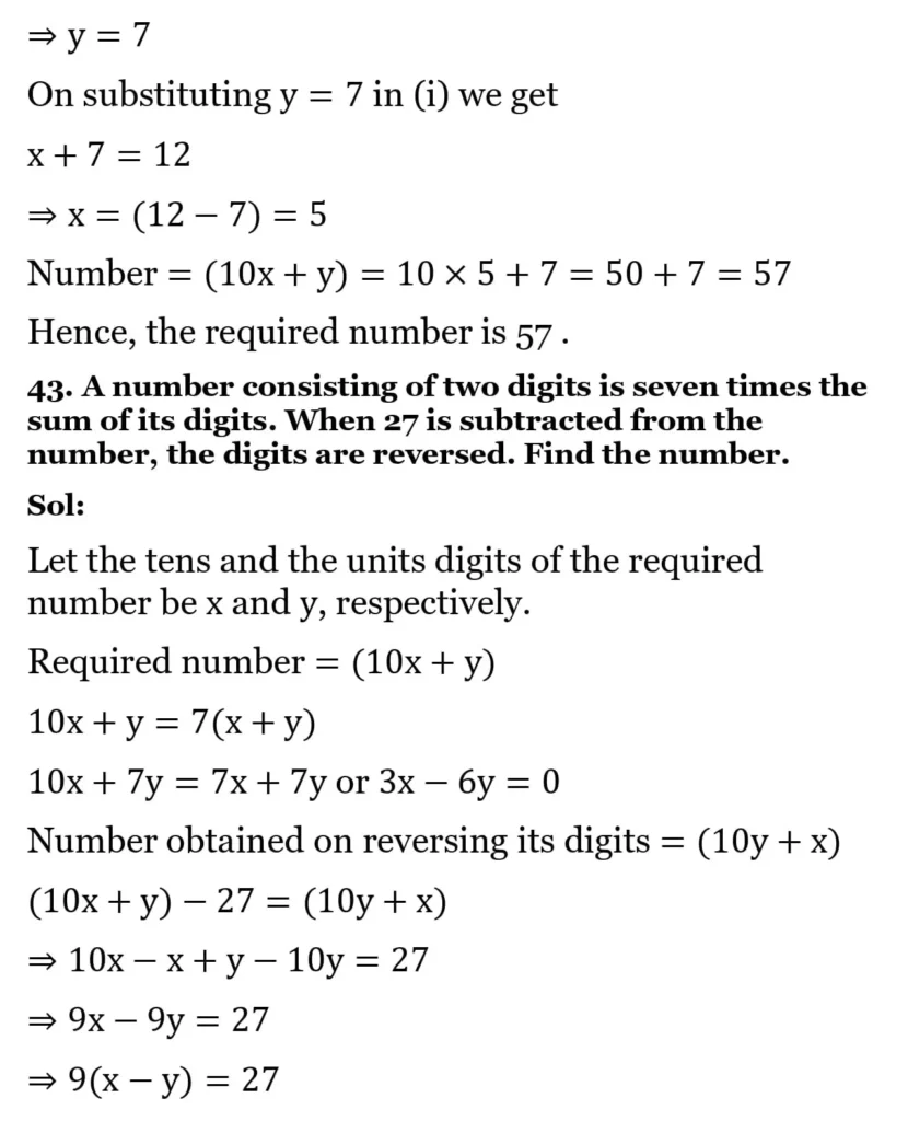 RS Aggarwal Class 10 Math Solutions Chapter 3 - Linear Equations in Two Variables 209 RS Aggarwal Class 10 Math Solutions Linear Equations in Two Variables (Ex 3A) Exercise 3.E 011