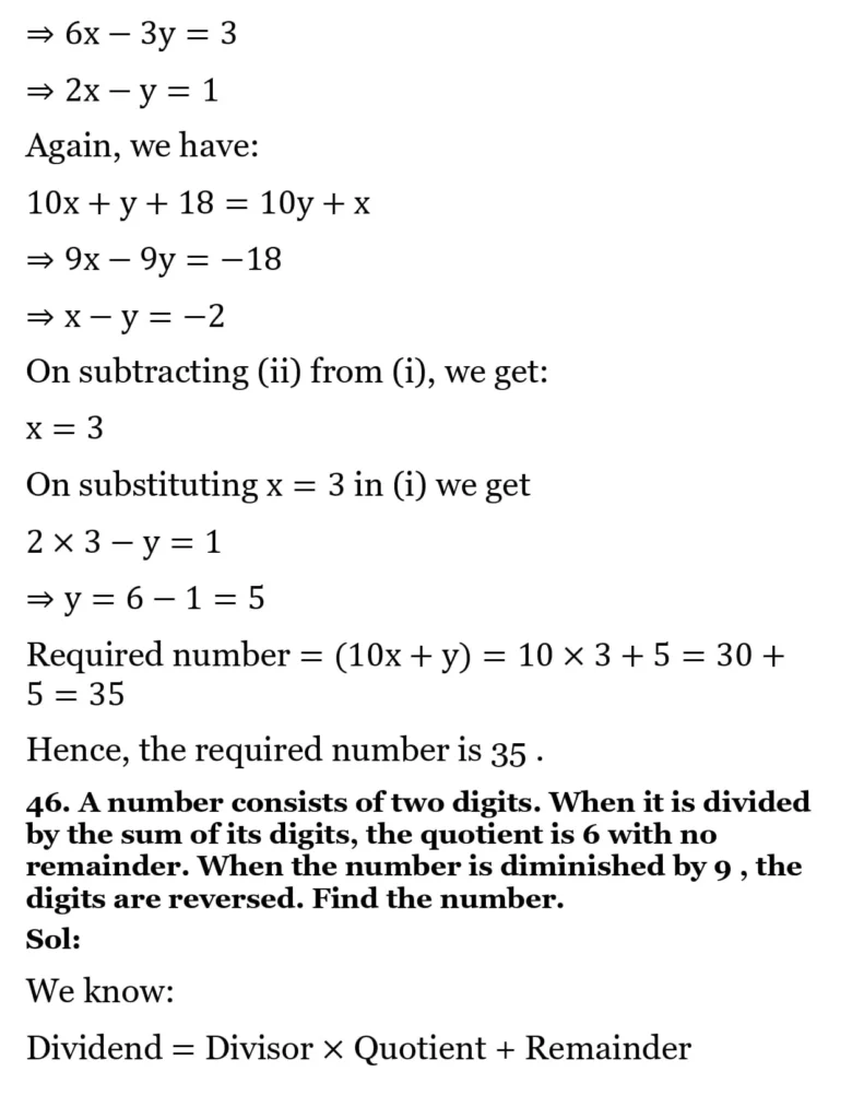 RS Aggarwal Class 10 Math Solutions Chapter 3 - Linear Equations in Two Variables 212 RS Aggarwal Class 10 Math Solutions Linear Equations in Two Variables (Ex 3A) Exercise 3.E 014