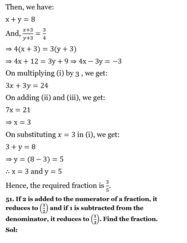 RS Aggarwal Class 10 Math Solutions Chapter 3 - Linear Equations in Two Variables 218 RS Aggarwal Class 10 Math Solutions Linear Equations in Two Variables (Ex 3A) Exercise 3.E 020