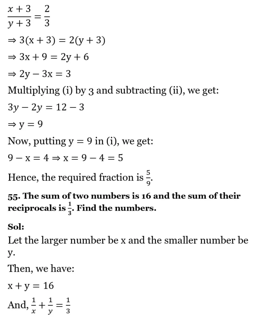 RS Aggarwal Class 10 Math Solutions Chapter 3 - Linear Equations in Two Variables 223 RS Aggarwal Class 10 Math Solutions Linear Equations in Two Variables (Ex 3A) Exercise 3.E 025