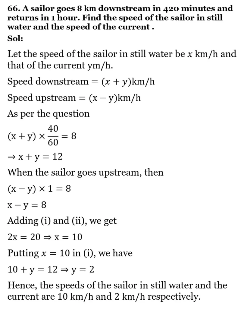 RS Aggarwal Class 10 Math Solutions Chapter 3 - Linear Equations in Two Variables 238 RS Aggarwal Class 10 Math Solutions Linear Equations in Two Variables (Ex 3A) Exercise 3.E 035