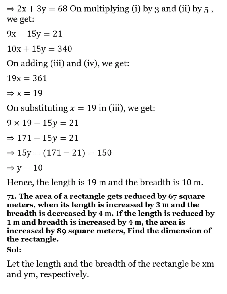 RS Aggarwal Class 10 Math Solutions Chapter 3 - Linear Equations in Two Variables 246 RS Aggarwal Class 10 Math Solutions Linear Equations in Two Variables (Ex 3A) Exercise 3.E 043