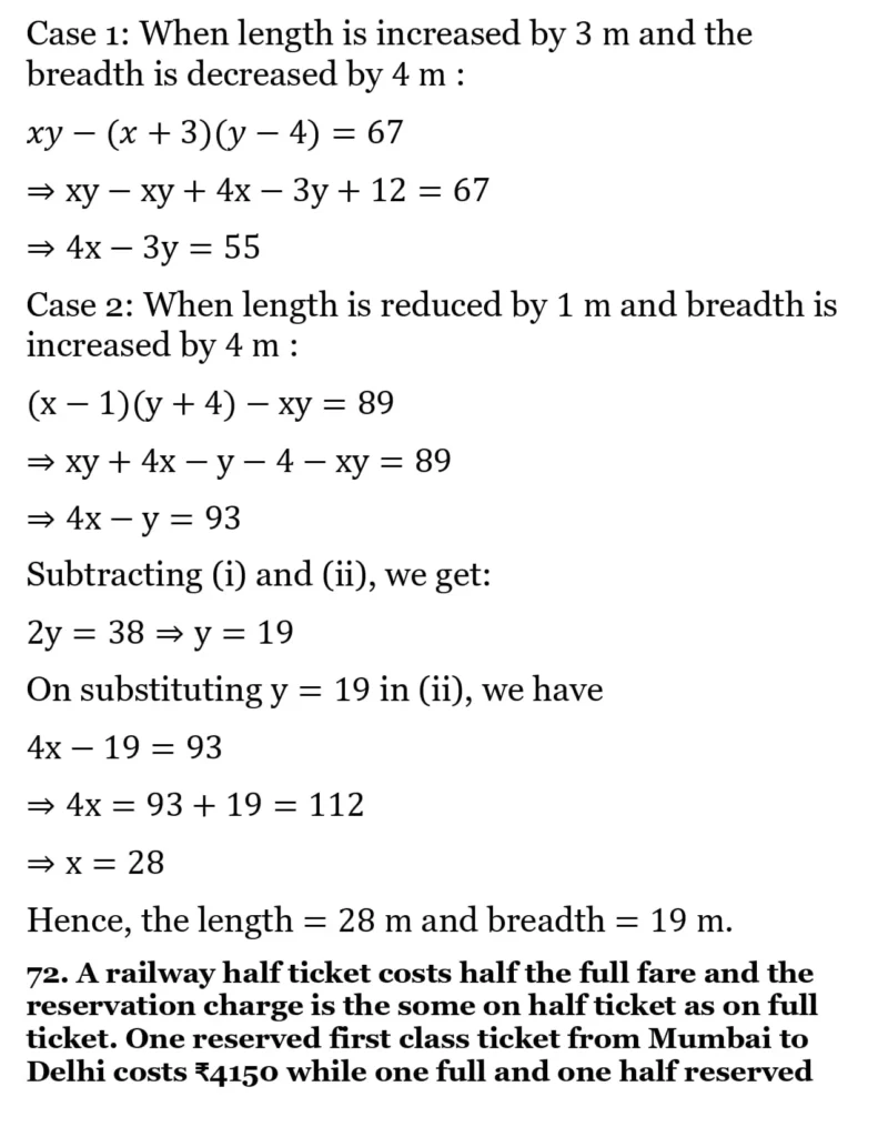 RS Aggarwal Class 10 Math Solutions Chapter 3 - Linear Equations in Two Variables 247 RS Aggarwal Class 10 Math Solutions Linear Equations in Two Variables (Ex 3A) Exercise 3.E 044
