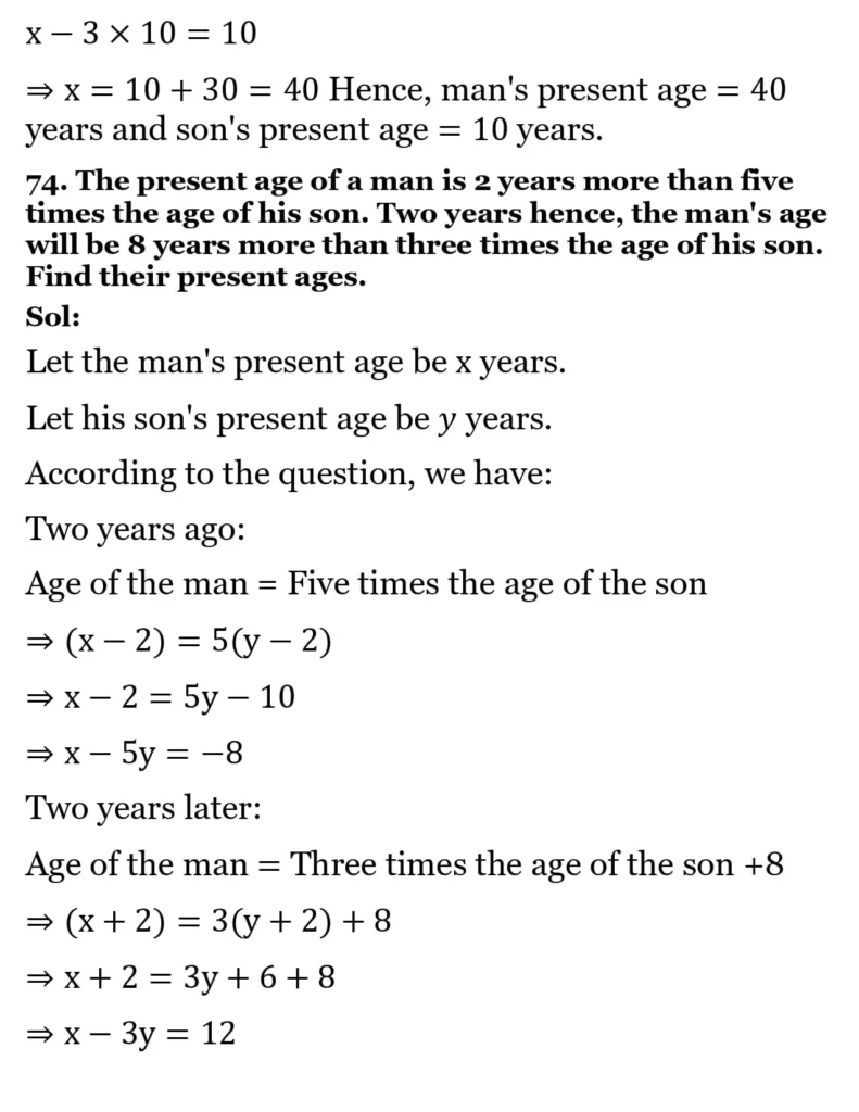 RS Aggarwal Class 10 Math Solutions Chapter 3 - Linear Equations in Two Variables 250 RS Aggarwal Class 10 Math Solutions Linear Equations in Two Variables (Ex 3A) Exercise 3.E 047