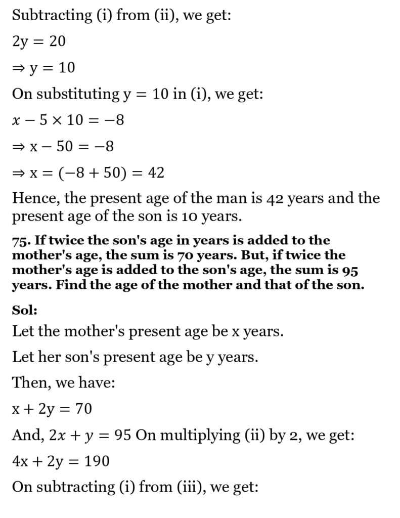 RS Aggarwal Class 10 Math Solutions Chapter 3 - Linear Equations in Two Variables 251 RS Aggarwal Class 10 Math Solutions Linear Equations in Two Variables (Ex 3A) Exercise 3.E 048