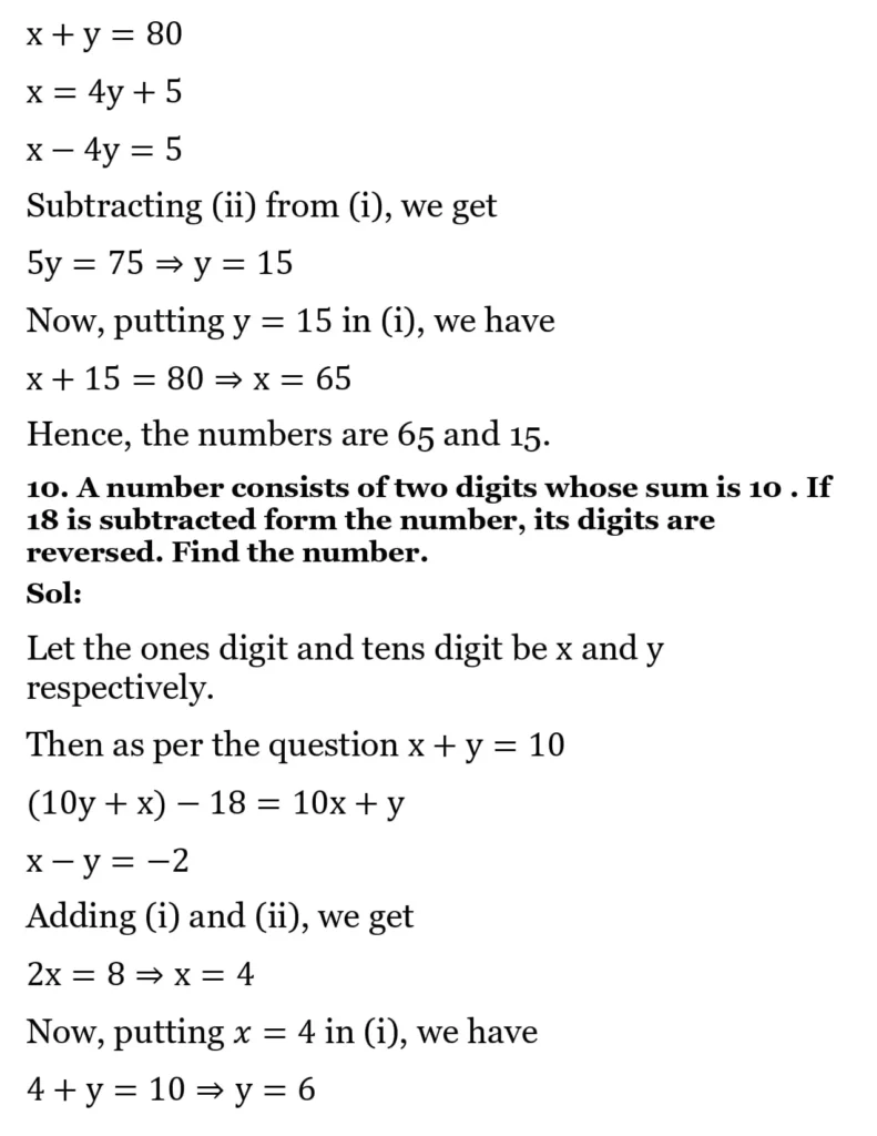 RS Aggarwal Class 10 Math Solutions Chapter 3 - Linear Equations in Two Variables 269 RS Aggarwal Class 10 Math Solutions Linear Equations in Two Variables (Ex 3A) Exercise 3.F 009