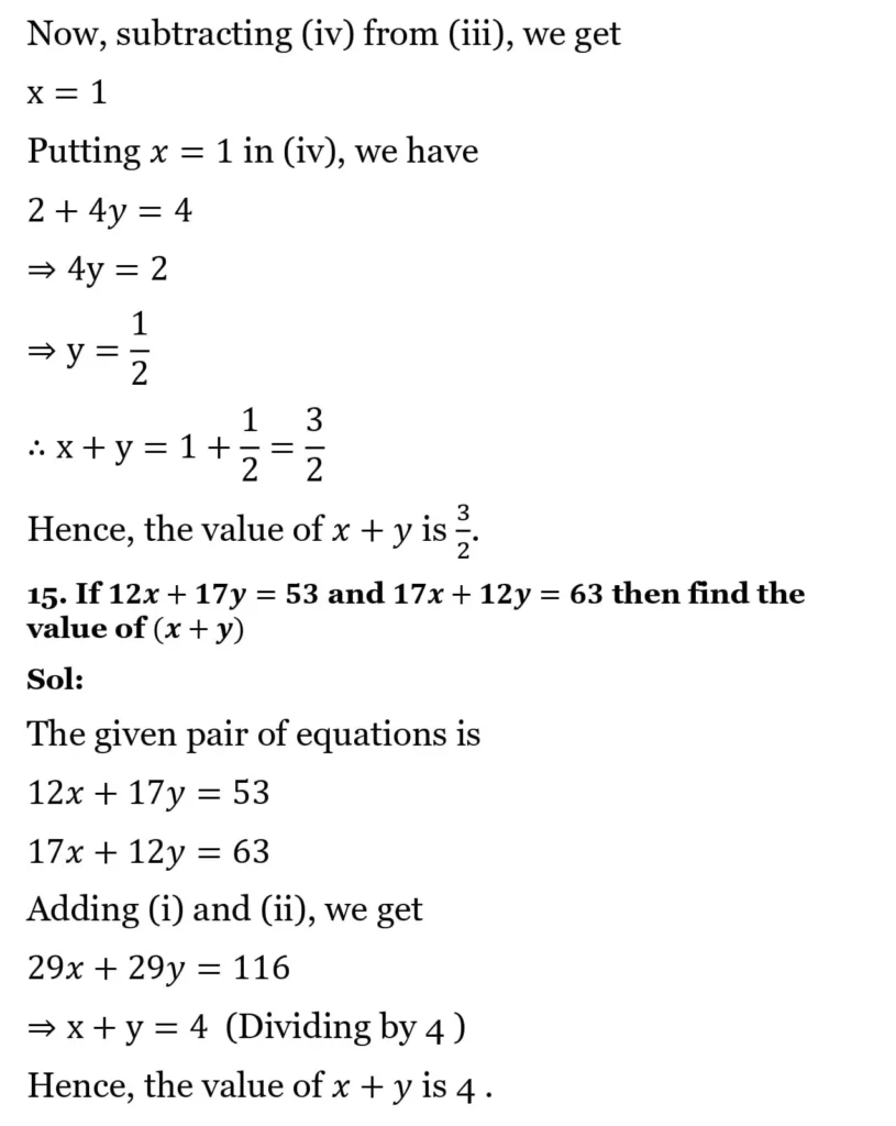 RS Aggarwal Class 10 Math Solutions Chapter 3 - Linear Equations in Two Variables 273 RS Aggarwal Class 10 Math Solutions Linear Equations in Two Variables (Ex 3A) Exercise 3.F 013