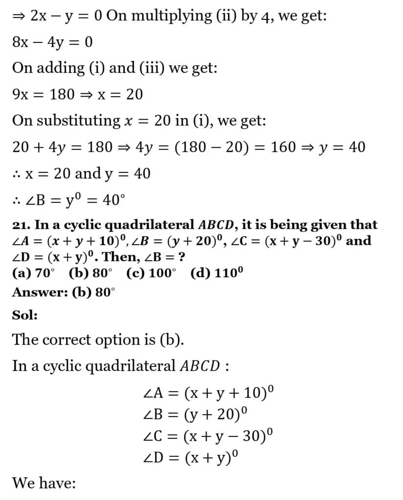 RS Aggarwal Class 10 Math Solutions Chapter 3 - Linear Equations in Two Variables 297 RS Aggarwal Class 10 Math Solutions Linear Equations in Two Variables MCQ 018