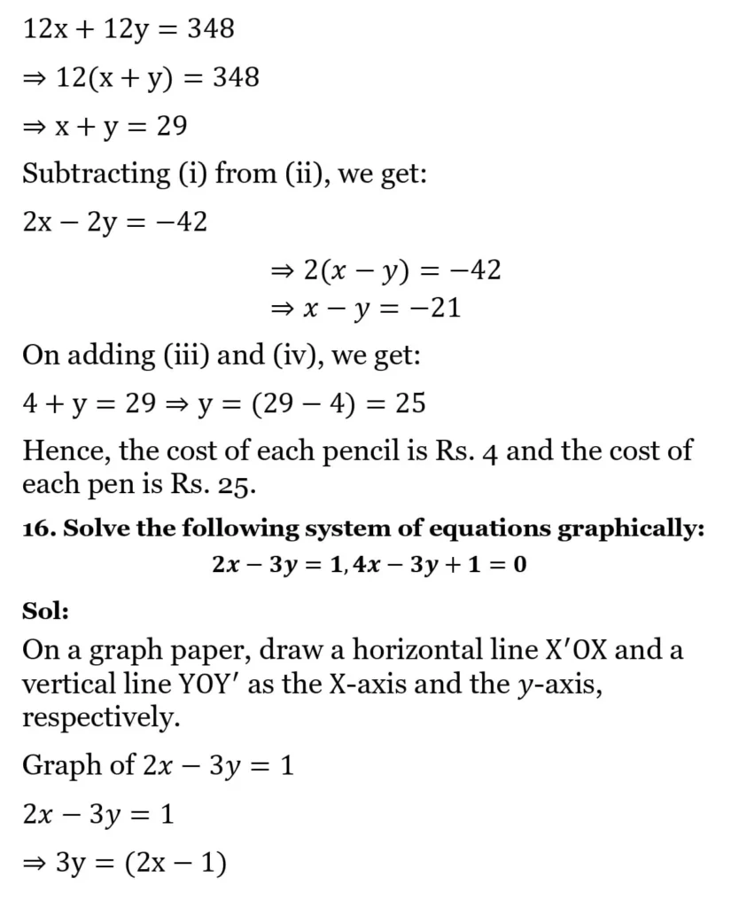 RS Aggarwal Class 10 Math Solutions Chapter 3 - Linear Equations in Two Variables 319 RS Aggarwal Class 10 Math Solutions Linear Equations in Two Variables FA 014