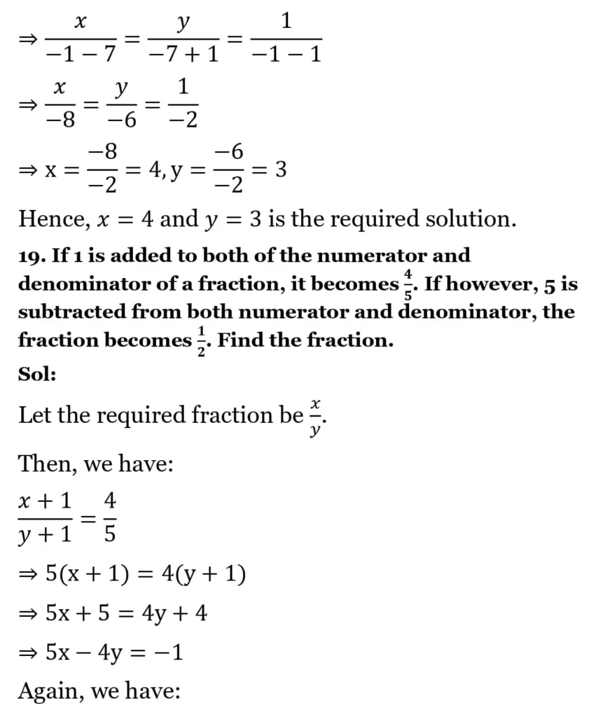 RS Aggarwal Class 10 Math Solutions Chapter 3 - Linear Equations in Two Variables 326 RS Aggarwal Class 10 Math Solutions Linear Equations in Two Variables FA 021