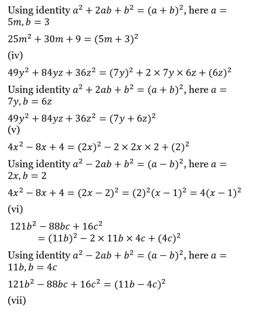 NCERT Solutions for Class 8 Maths Chapter 12 Factorisation 9 NCERT Solutions for Class 8 Maths Chapter 12 Factorisation Exercise 12.2 02