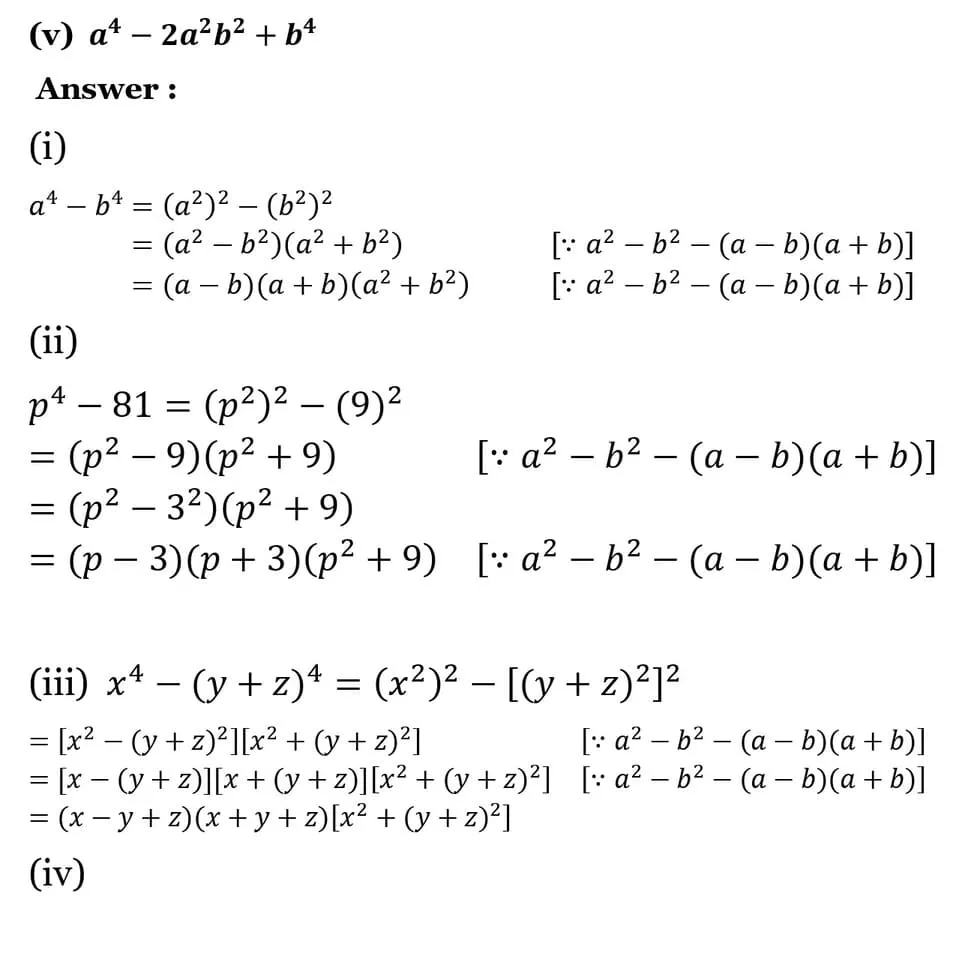 NCERT Solutions for Class 8 Maths Chapter 12 Factorisation 14 NCERT Solutions for Class 8 Maths Chapter 12 Factorisation Exercise 12.2 07