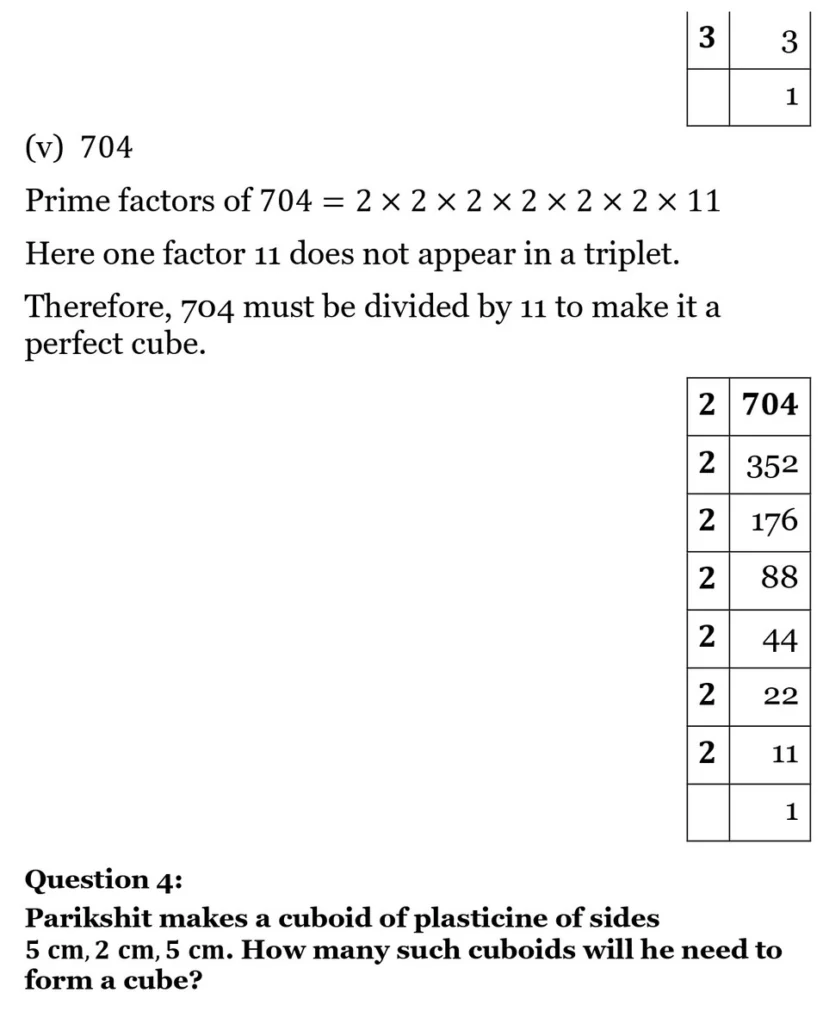 NCERT Solutions for Class 8 Maths Chapter 6 Cubes and Cube Roots 11 NCERT Solutions for Class 8 Maths Chapter 6 Cubes and Cube Roots Exercise 6.1 11