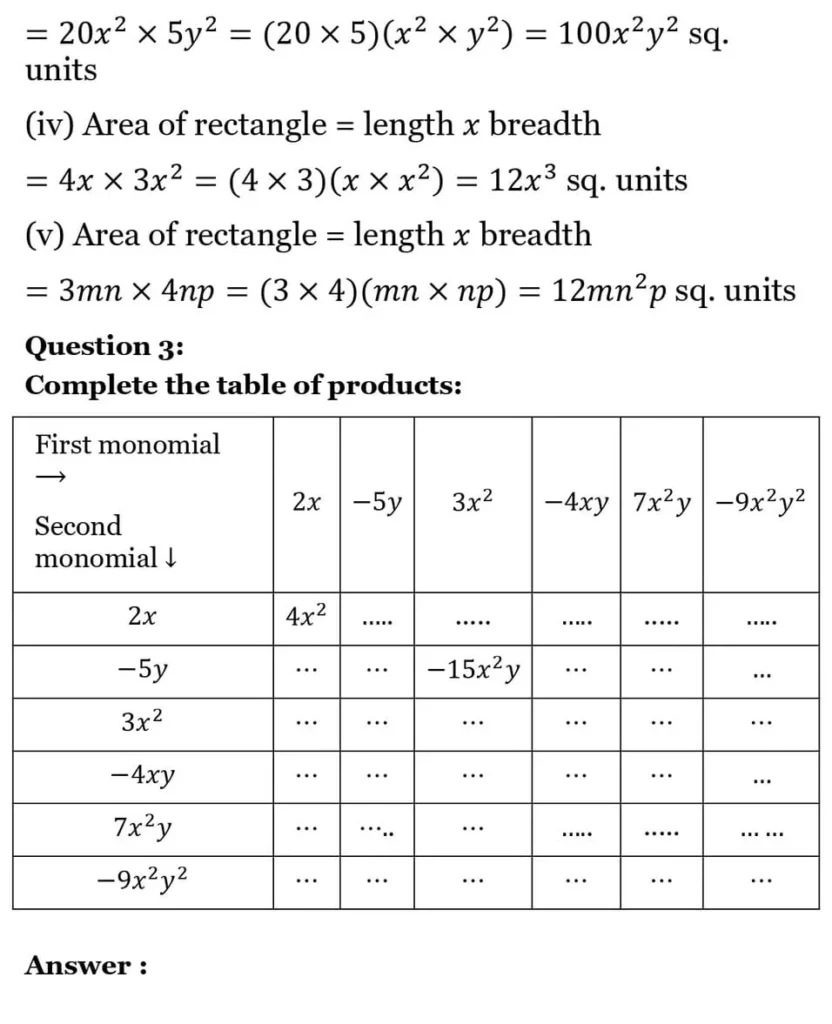 NCERT Solutions for Class 8 Maths Chapter 8 Algebraic Expressions and Identities 5 NCERT Solutions for Class 8 Maths Chapter 8 Algebraic Expressions and Identities Exercise 8.2 02