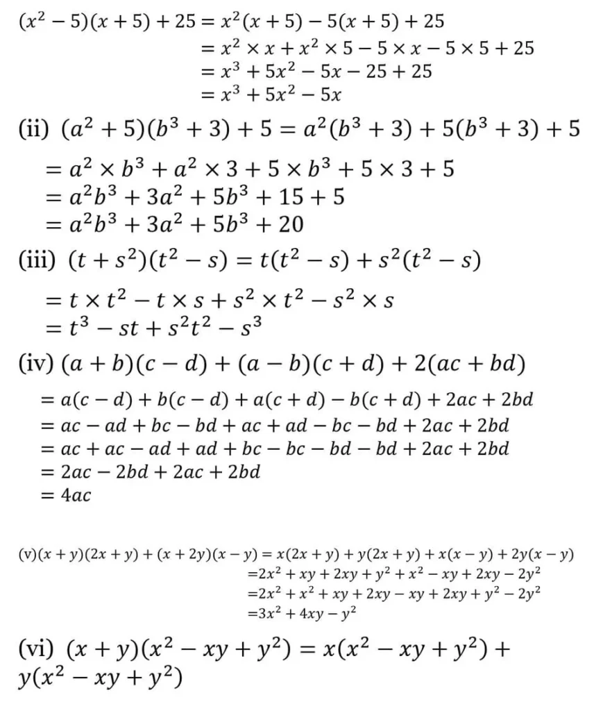 NCERT Solutions for Class 8 Maths Chapter 8 Algebraic Expressions and Identities 18 NCERT Solutions for Class 8 Maths Chapter 8 Algebraic Expressions and Identities Exercise 8.4 04