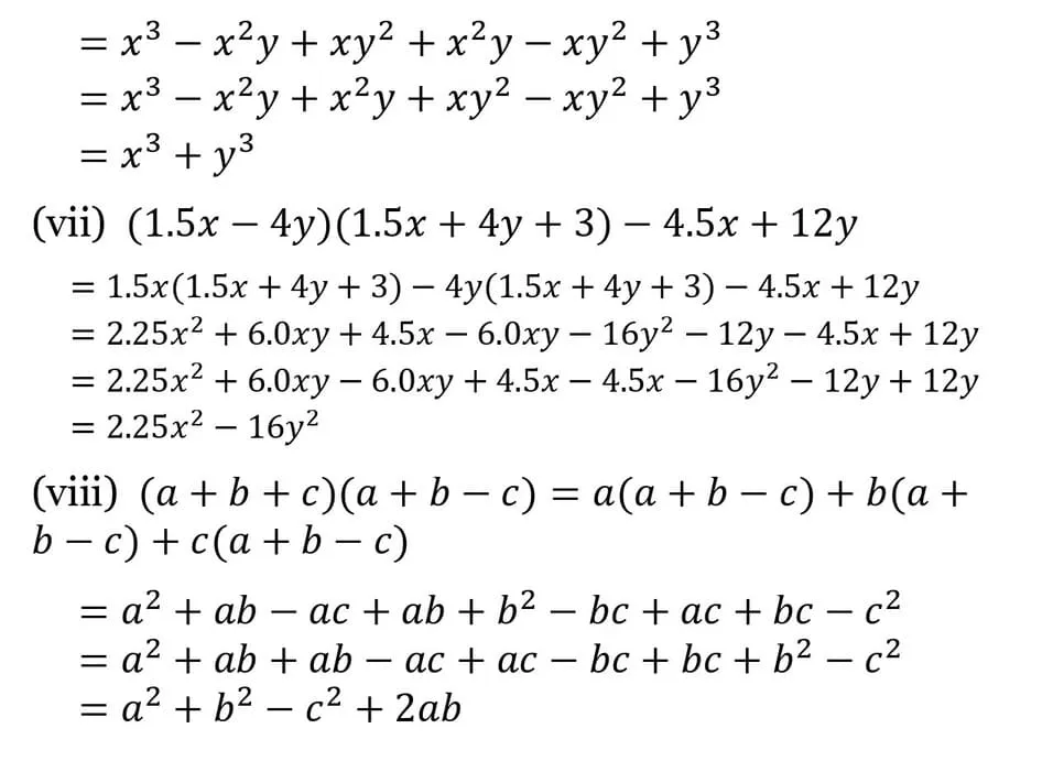 NCERT Solutions for Class 8 Maths Chapter 8 Algebraic Expressions and Identities 19 NCERT Solutions for Class 8 Maths Chapter 8 Algebraic Expressions and Identities Exercise 8.4 05