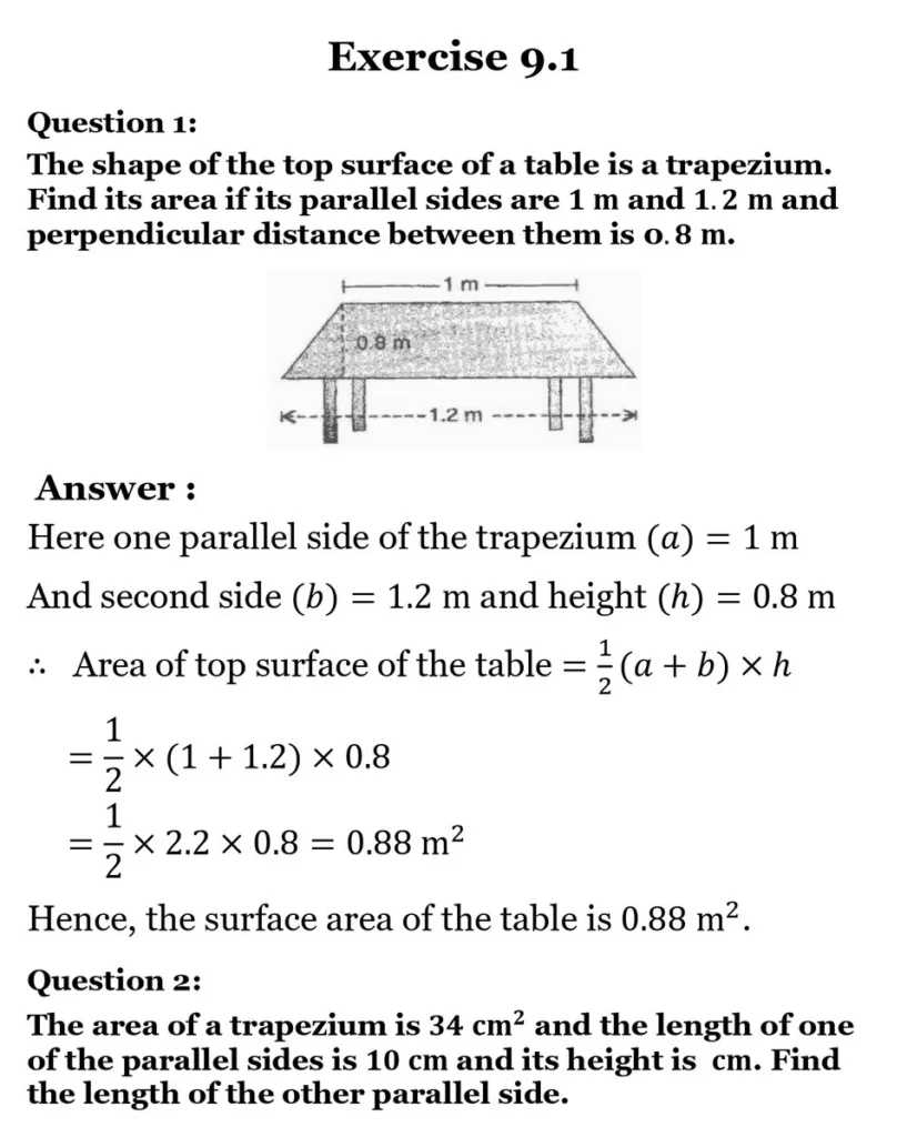 NCERT Solutions for Class 8 Maths Chapter 9 Mensuration Exercise 9.1 01
