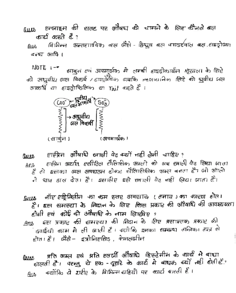 Class 12 Chemistry Chapter 16 Notes in Hindi दैनिक जीवन में रसायन (PDF Download) 12 Class 12 Chemistry Chapter 16 Notes in Hindi 012