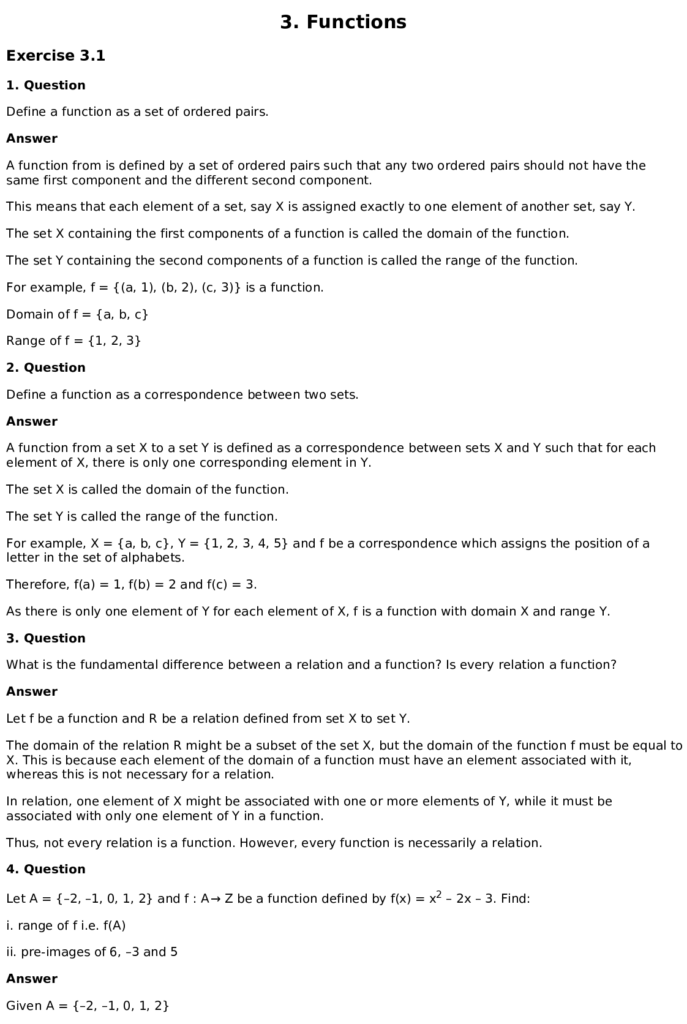RD Sharma Solutions for Class 11 Maths Chapter 3 Functions (PDF Download) 1 RD Sharma Solutions for Class 11 Maths Chapter 3 Functions Exercise 1.1 001