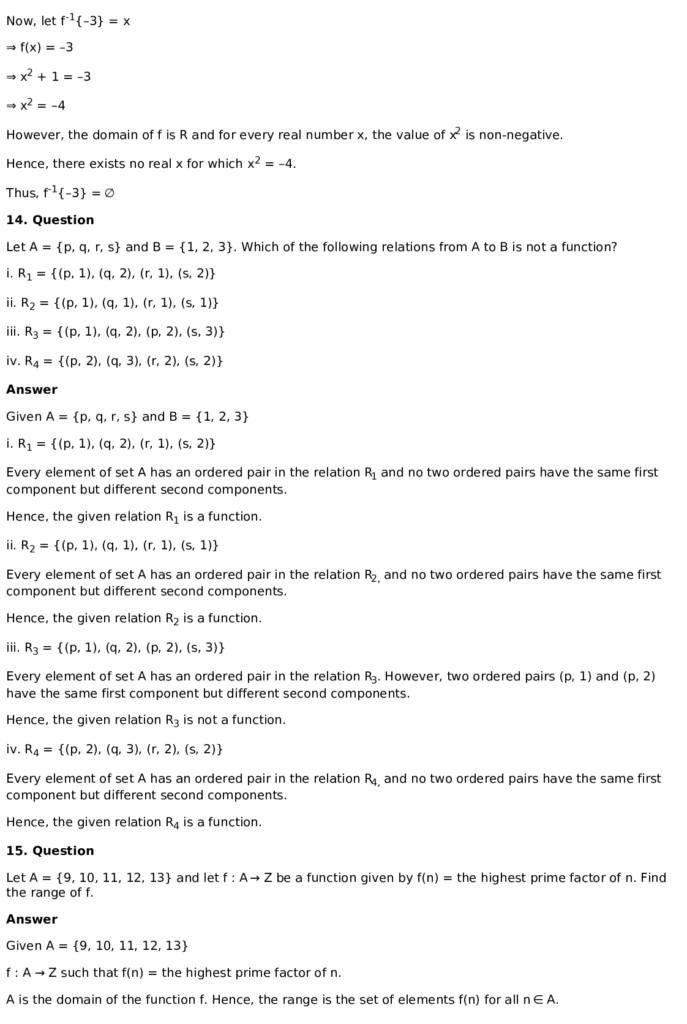 RD Sharma Solutions for Class 11 Maths Chapter 3 Functions (PDF Download) 9 RD Sharma Solutions for Class 11 Maths Chapter 3 Functions Exercise 1.1 009