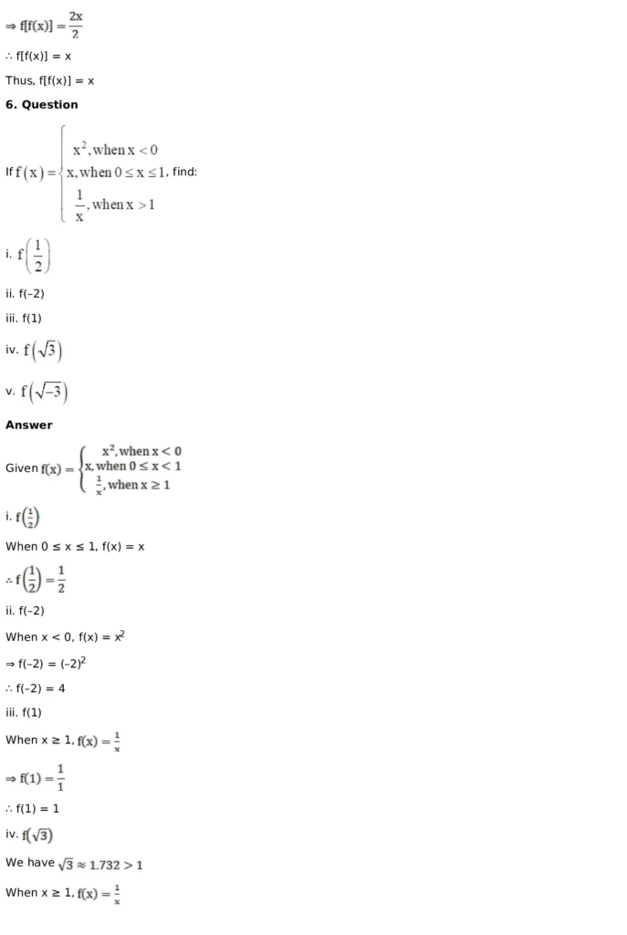 RD Sharma Solutions for Class 11 Maths Chapter 3 Functions (PDF Download) 16 RD Sharma Solutions for Class 11 Maths Chapter 3 Functions Exercise 1.2 004