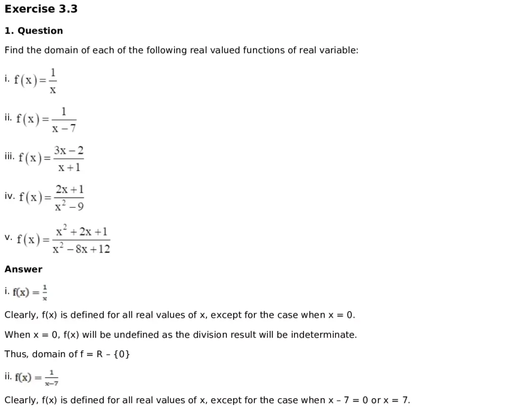 RD Sharma Solutions for Class 11 Maths Chapter 3 Functions (PDF Download) 22 RD Sharma Solutions for Class 11 Maths Chapter 3 Functions Exercise 1.3 001