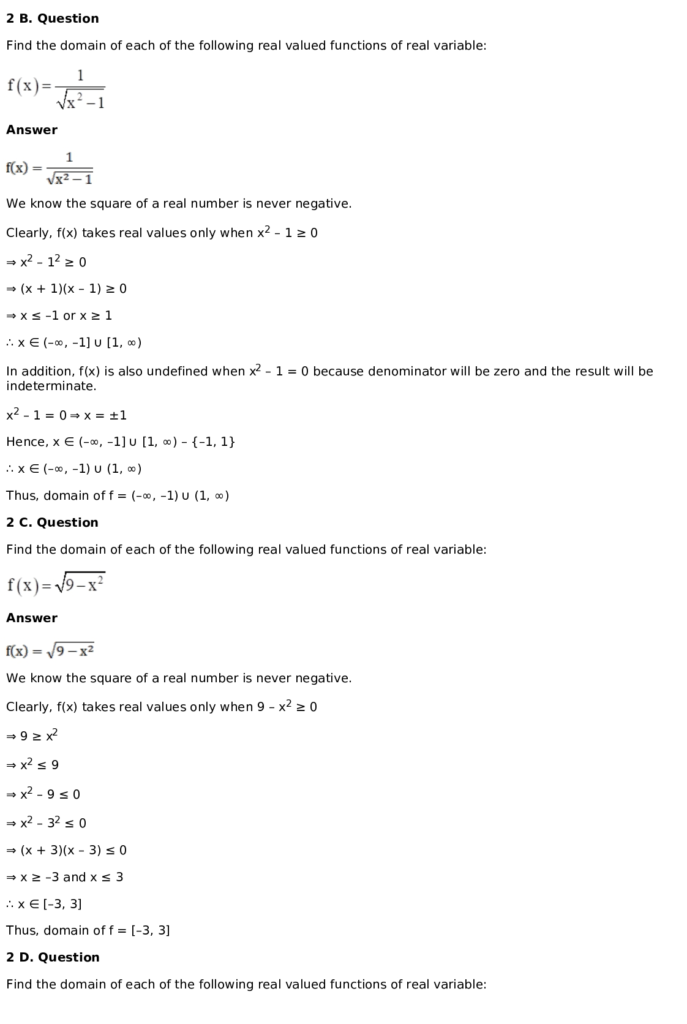 RD Sharma Solutions for Class 11 Maths Chapter 3 Functions (PDF Download) 24 RD Sharma Solutions for Class 11 Maths Chapter 3 Functions Exercise 1.3 003