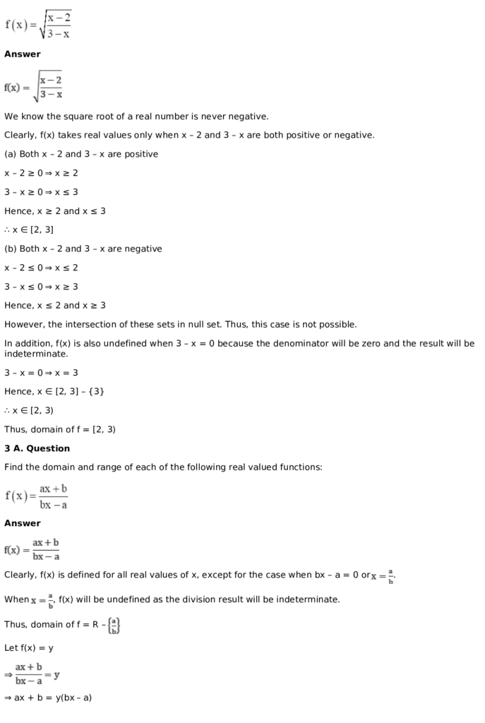 RD Sharma Solutions for Class 11 Maths Chapter 3 Functions (PDF Download) 25 RD Sharma Solutions for Class 11 Maths Chapter 3 Functions Exercise 1.3 004