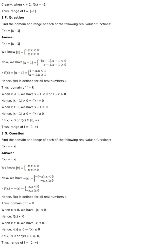 RD Sharma Solutions for Class 11 Maths Chapter 3 Functions (PDF Download) 28 RD Sharma Solutions for Class 11 Maths Chapter 3 Functions Exercise 1.3 007