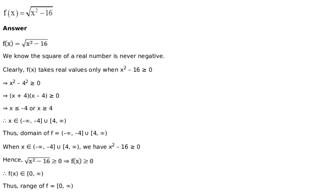 RD Sharma Solutions for Class 11 Maths Chapter 3 Functions (PDF Download) 31 RD Sharma Solutions for Class 11 Maths Chapter 3 Functions Exercise 1.3 010