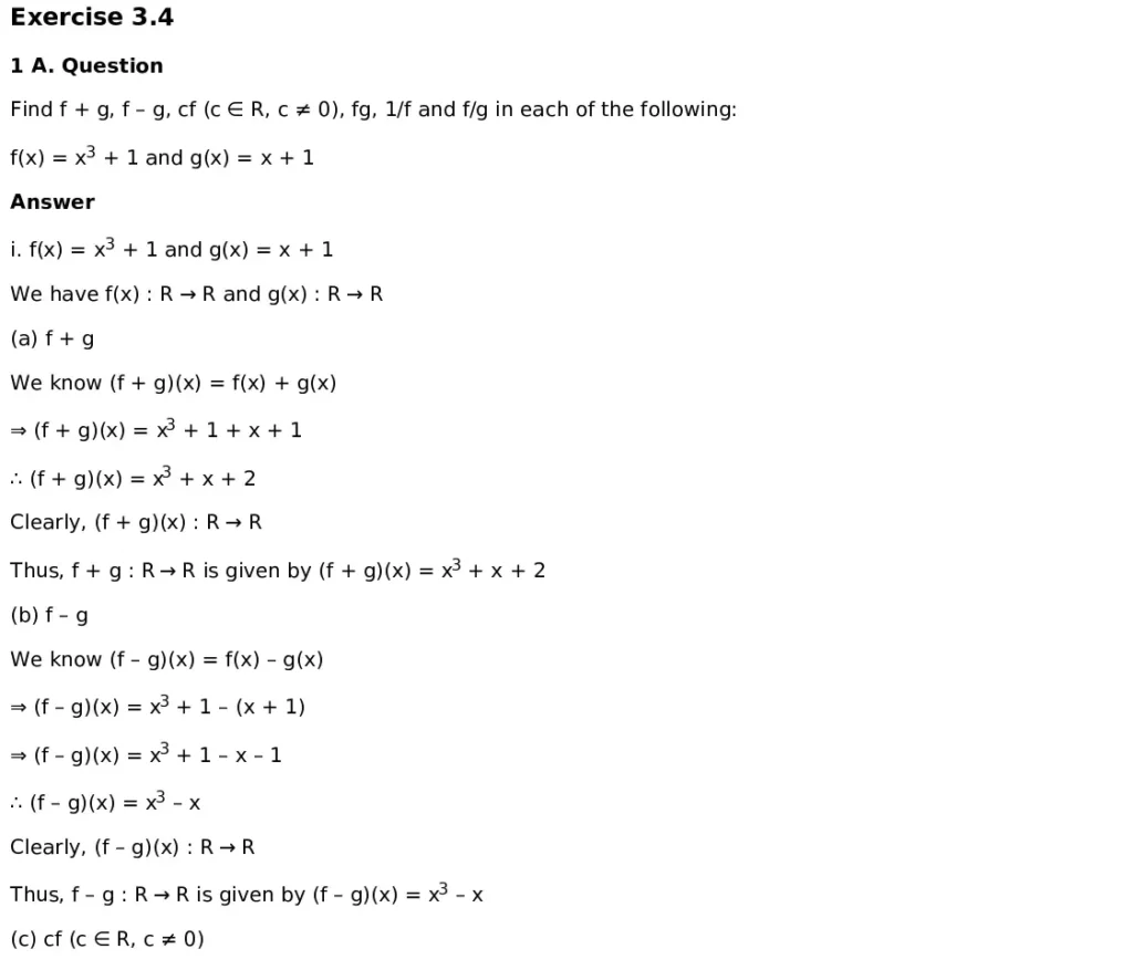 RD Sharma Solutions for Class 11 Maths Chapter 3 Functions (PDF Download) 32 RD Sharma Solutions for Class 11 Maths Chapter 3 Functions Exercise 1.3 011