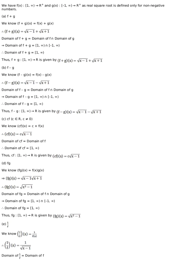 RD Sharma Solutions for Class 11 Maths Chapter 3 Functions (PDF Download) 34 RD Sharma Solutions for Class 11 Maths Chapter 3 Functions Exercise 1.3 013
