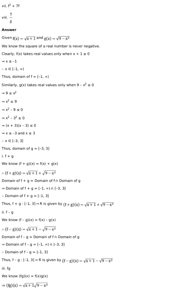 RD Sharma Solutions for Class 11 Maths Chapter 3 Functions (PDF Download) 38 RD Sharma Solutions for Class 11 Maths Chapter 3 Functions Exercise 1.3 017