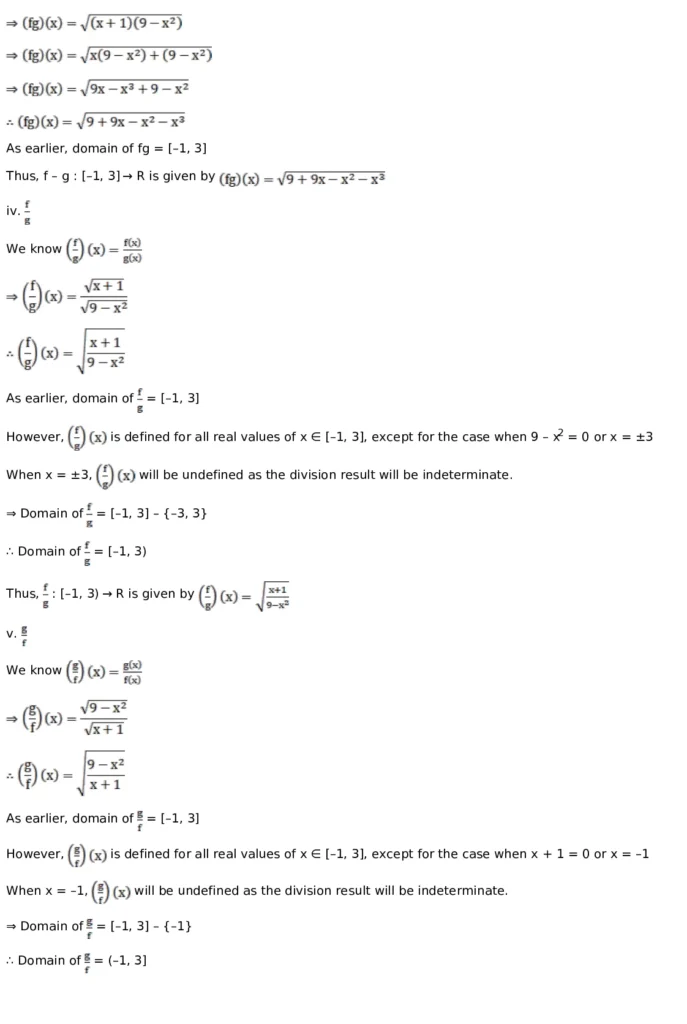 RD Sharma Solutions for Class 11 Maths Chapter 3 Functions (PDF Download) 39 RD Sharma Solutions for Class 11 Maths Chapter 3 Functions Exercise 1.3 018