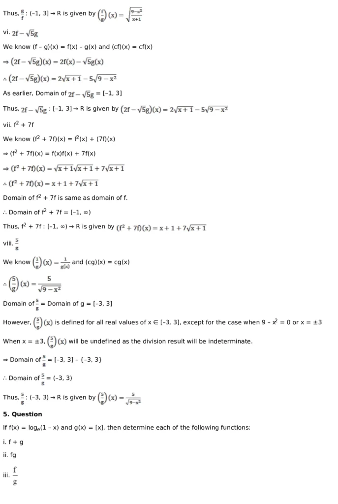 RD Sharma Solutions for Class 11 Maths Chapter 3 Functions (PDF Download) 40 RD Sharma Solutions for Class 11 Maths Chapter 3 Functions Exercise 1.3 019