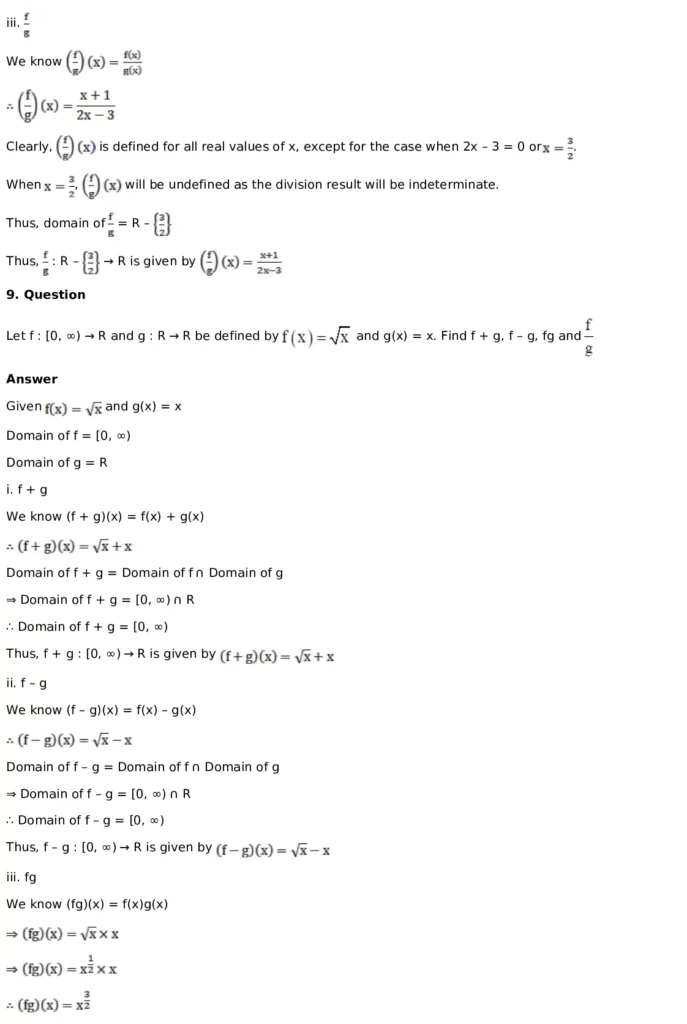 RD Sharma Solutions for Class 11 Maths Chapter 3 Functions (PDF Download) 46 RD Sharma Solutions for Class 11 Maths Chapter 3 Functions Exercise 1.3 034