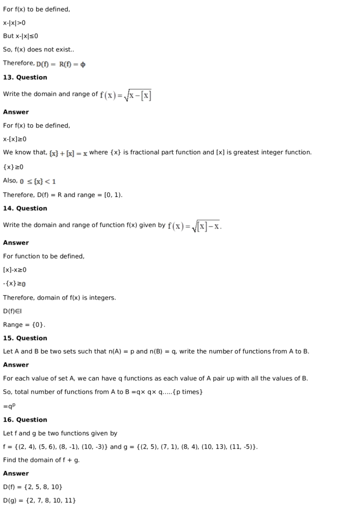 RD Sharma Solutions for Class 11 Maths Chapter 3 Functions (PDF Download) 53 RD Sharma Solutions for Class 11 Maths Chapter 3 Functions Exercise 1.3 041