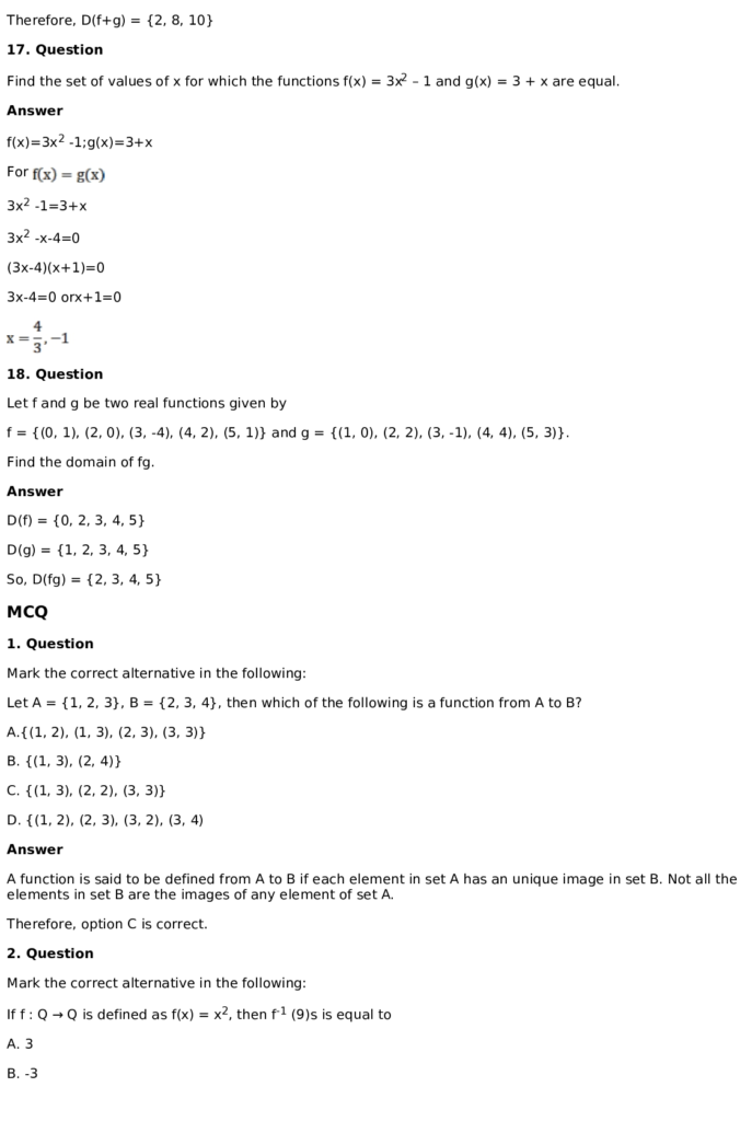RD Sharma Solutions for Class 11 Maths Chapter 3 Functions (PDF Download) 54 RD Sharma Solutions for Class 11 Maths Chapter 3 Functions Exercise 1.3 042