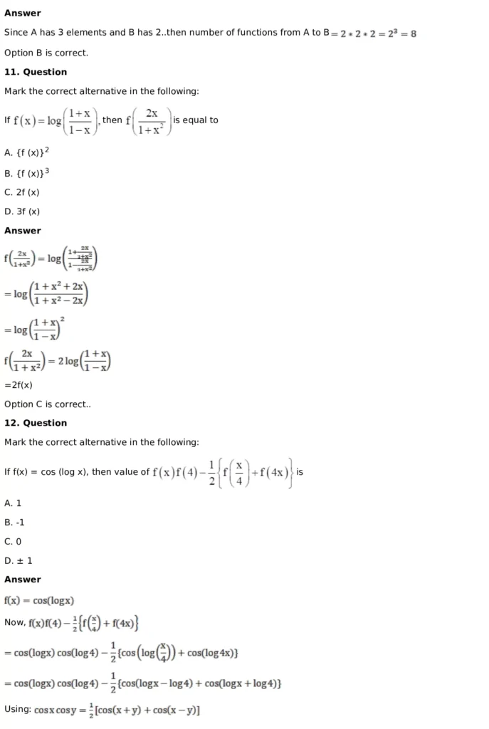RD Sharma Solutions for Class 11 Maths Chapter 3 Functions (PDF Download) 59 RD Sharma Solutions for Class 11 Maths Chapter 3 Functions Exercise 1.1 058