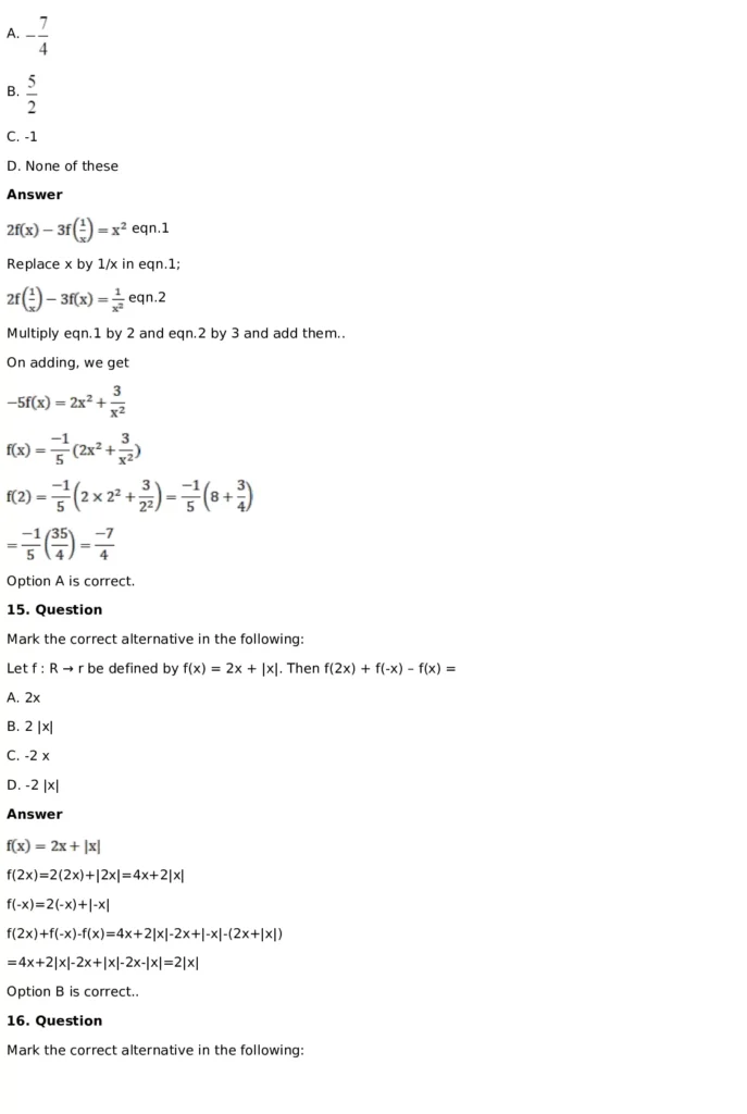 RD Sharma Solutions for Class 11 Maths Chapter 3 Functions (PDF Download) 61 RD Sharma Solutions for Class 11 Maths Chapter 3 Functions Exercise 1.1 060