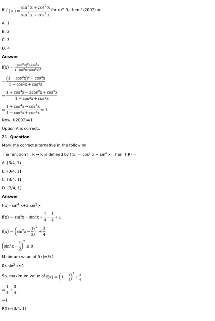 RD Sharma Solutions for Class 11 Maths Chapter 3 Functions (PDF Download) 64 RD Sharma Solutions for Class 11 Maths Chapter 3 Functions Exercise 1.1 063