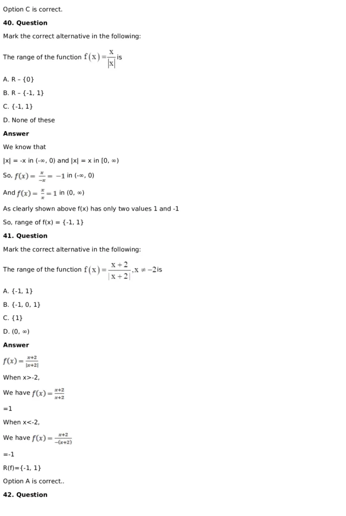 RD Sharma Solutions for Class 11 Maths Chapter 3 Functions (PDF Download) 74 RD Sharma Solutions for Class 11 Maths Chapter 3 Functions Exercise 1.1 073
