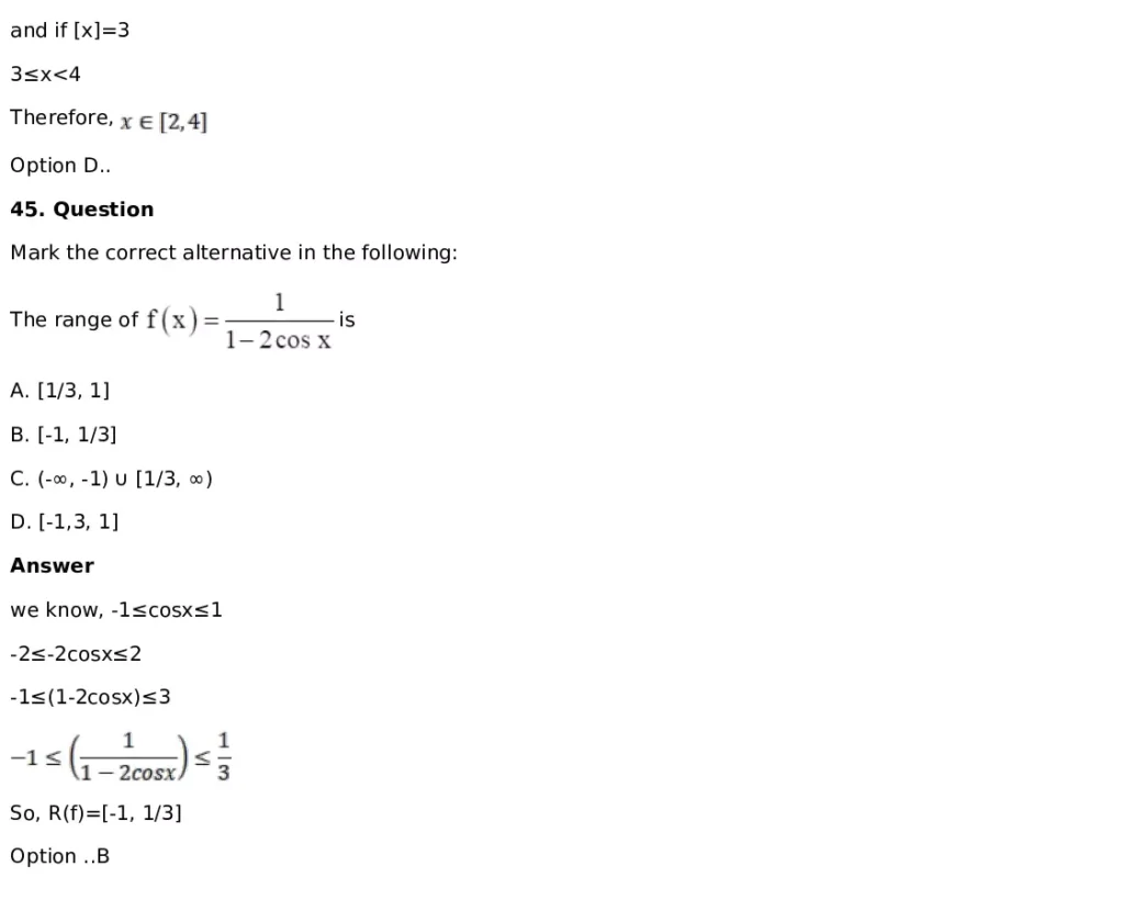 RD Sharma Solutions for Class 11 Maths Chapter 3 Functions (PDF Download) 76 RD Sharma Solutions for Class 11 Maths Chapter 3 Functions Exercise 1.1 075
