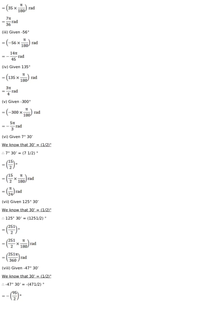 RD Sharma Solutions for Class 11 Maths Chapter 4 Measurement of Angles (PDF Download) 3 RD Sharma Solutions for Class 11 Maths Chapter 4 Measurement of Angles Exercise 4.1 003