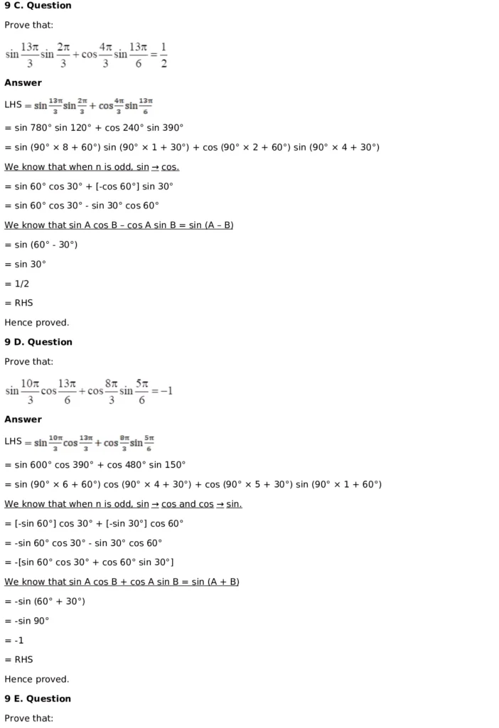 RD Sharma Solutions for Class 11 Maths Chapter 5 Trigonometric Functions (PDF Download) 41 RD Sharma Solutions for Class 11 Maths Chapter 5 Exercise 5.3 016