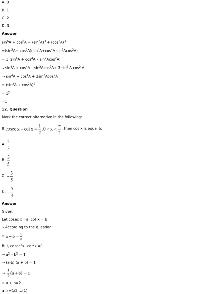 RD Sharma Solutions for Class 11 Maths Chapter 5 Trigonometric Functions (PDF Download) 56 RD Sharma Solutions for Class 11 Maths Chapter 5 Exercise 5.3 031